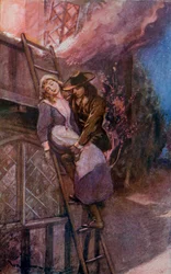 Homme sauvant une femme d